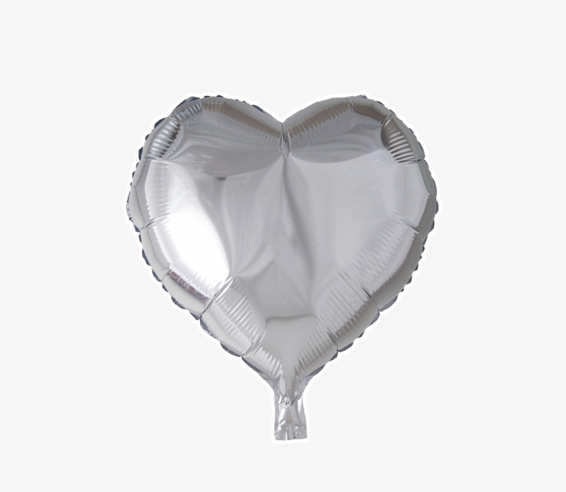 Foilballoon Heartshape, 18'' - Folieballong, Hjärta, Silver, 46 Cm, transparent png download