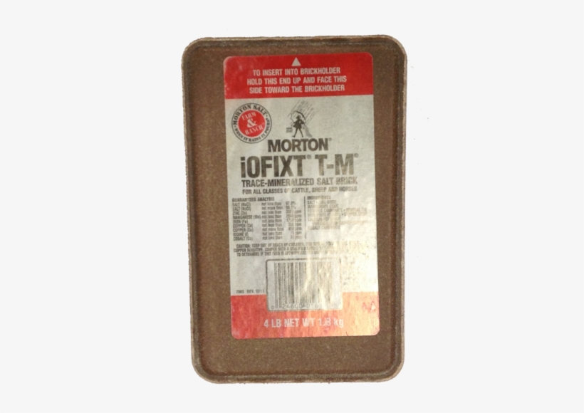 Morton Trace Mineral Salt Brick 4 Lbs - Morton Plain Salt 4 Lb. Brick, transparent png download