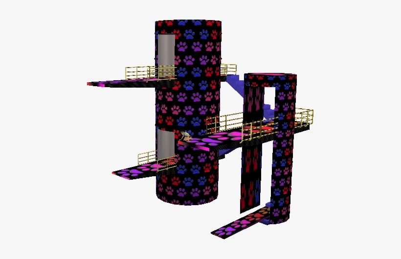 Large Diving Tower Decorated With Pawprint Patterns - Chair, transparent png download