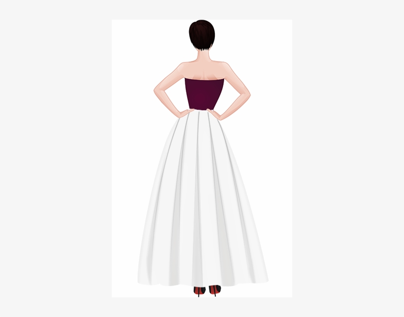 0b752 Base Back Boxpleat Maxi Skirt Outline - Gown, transparent png download