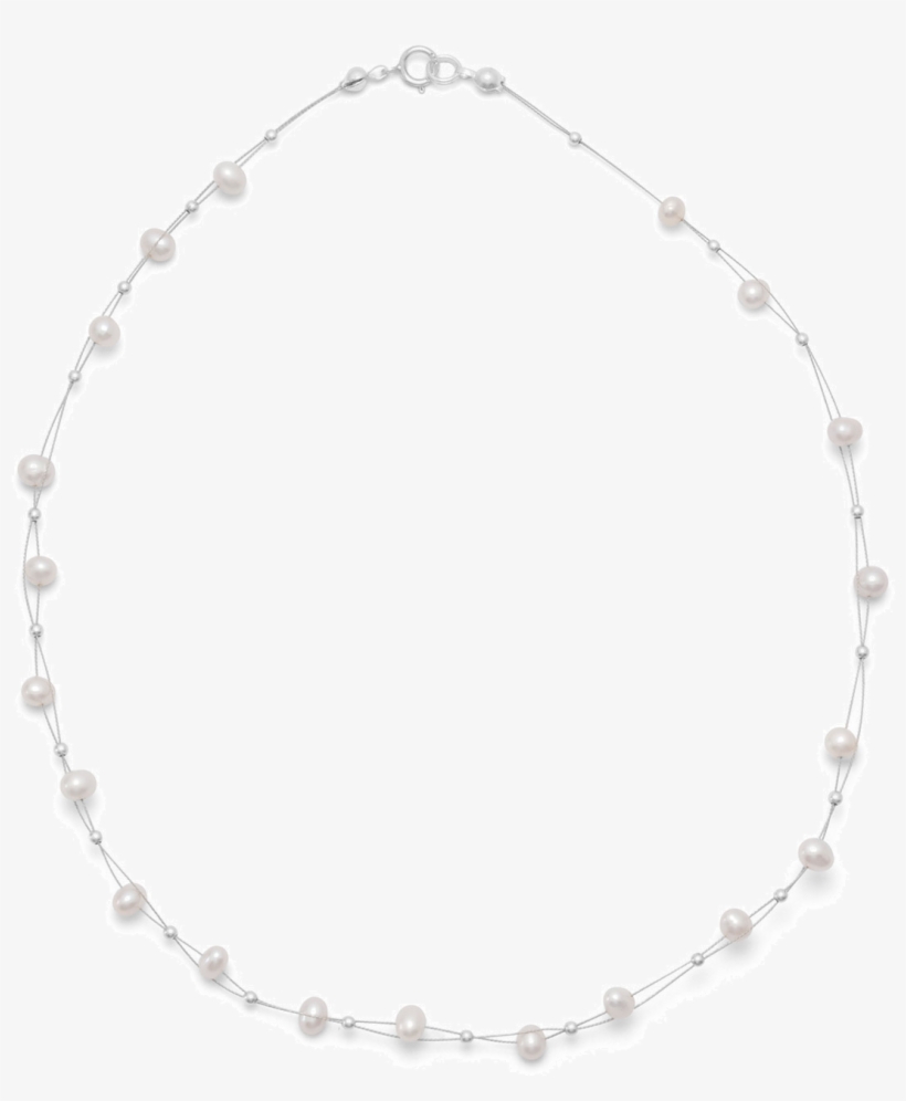 16″ Double Strand Cultured Freshwater Pearl Necklace - Cultured Freshwater Pearl, transparent png download