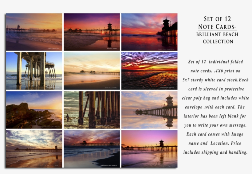 Brilliant Beaches Collection Note Card Set - Sea, transparent png download