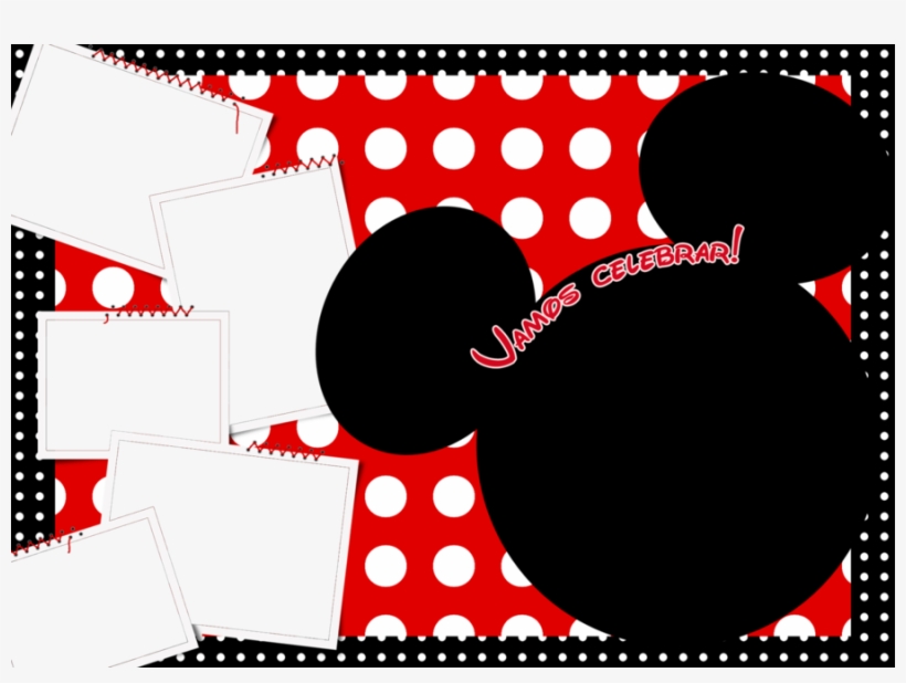 Convite Da Minnie Vermelha Com Moldura Clipart Minnie - Molduras Convite Minnie Vermelha, transparent png download