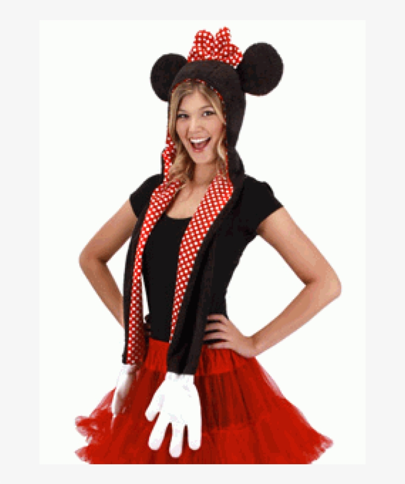Disney Minnie Mouse Hoodie Scarf With Mittens At Cosplay - Mickey Mouse Hat Scarf Glove, transparent png download