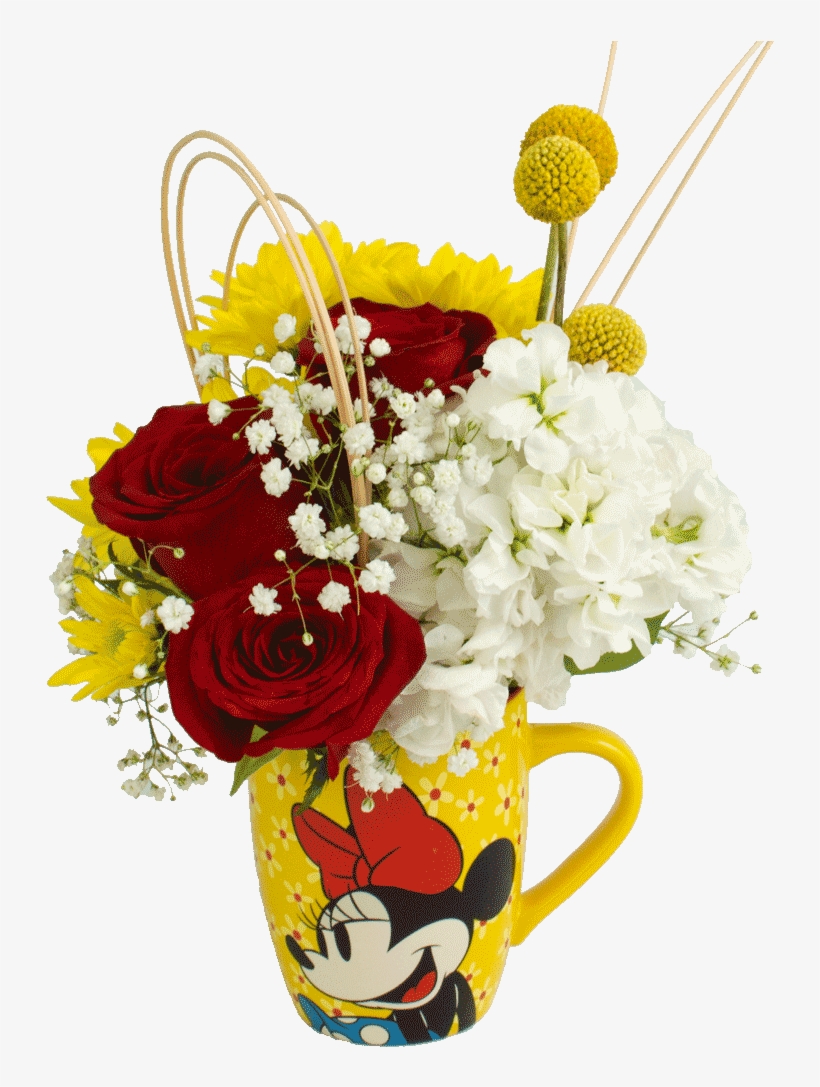 Minnie Mouse Flower Mug With Lid - Flower, transparent png download