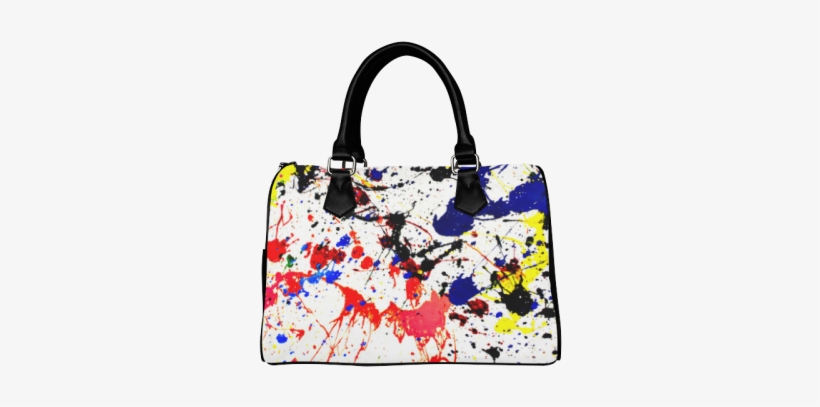 Blue & Red Paint Splatter Boston Handbag - Angelinana Custom Blue & Red Paint Splatter Custom, transparent png download