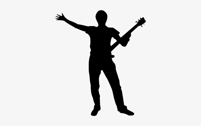 Band Silhouette - Bass Player Silhouette Png, transparent png download
