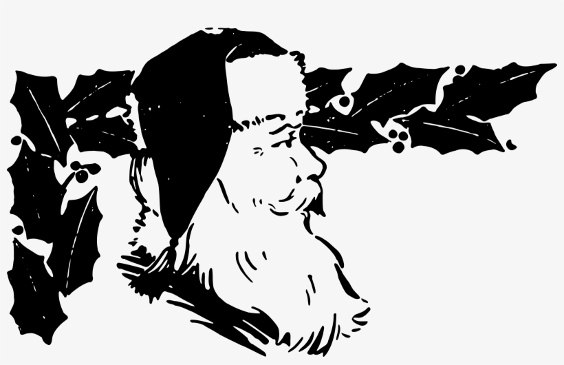 Santa Sleigh Silhouette Png For Kids - Santa Claus Vector Black And White, transparent png download