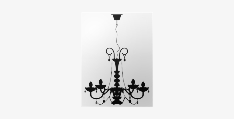 Chandelier Lamp Outline Vector Silhouette Poster • - Photography, transparent png download