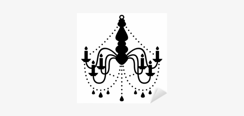 Chandelier Silhouette Isolated On White Sticker • Pixers® - Chandelier Vector بقثث, transparent png download