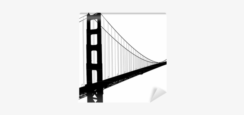 Silhouette Of Golden Gate Bridge Self-adhesive Wall - Golden Gate Bridge, transparent png download