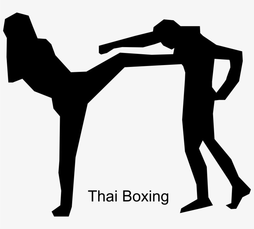 Free Muaythai004 Free Karate - Muay Thai Silhouette, transparent png download