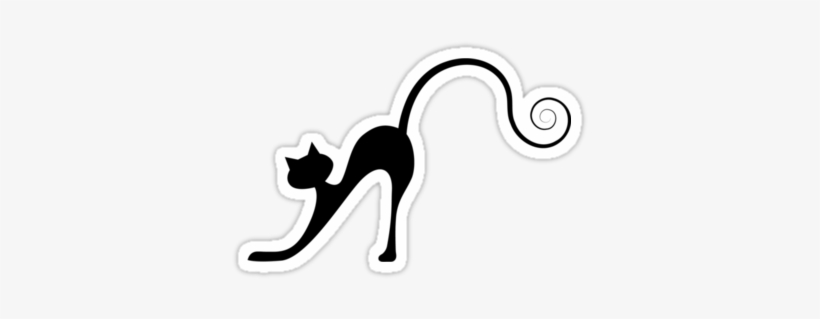 Black Cat Silhouette Stickers By Kudryashka - Black Cat Silhouette, transparent png download