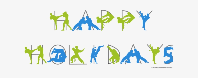 Happy Holidays Martial Arts Silhouettes - Happy Holidays Martial Arts, transparent png download