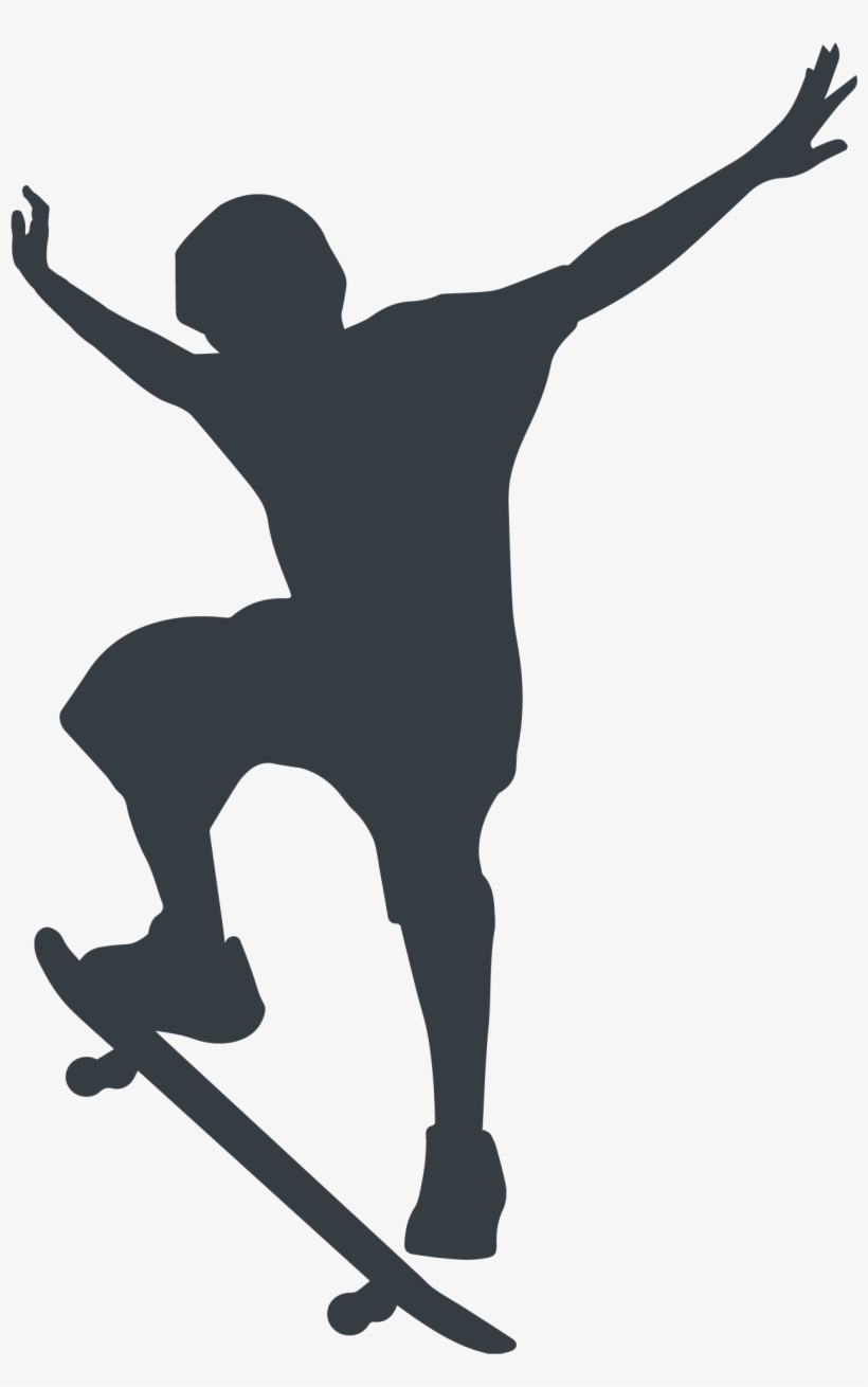 Skateboarding - Skateboarder Silhouette, transparent png download