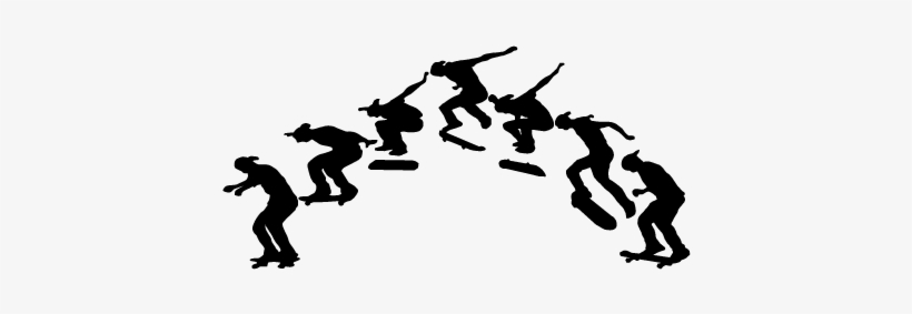 Skateboard Progression Wall Decal - Skateboard Silhouette Wall Decal, transparent png download