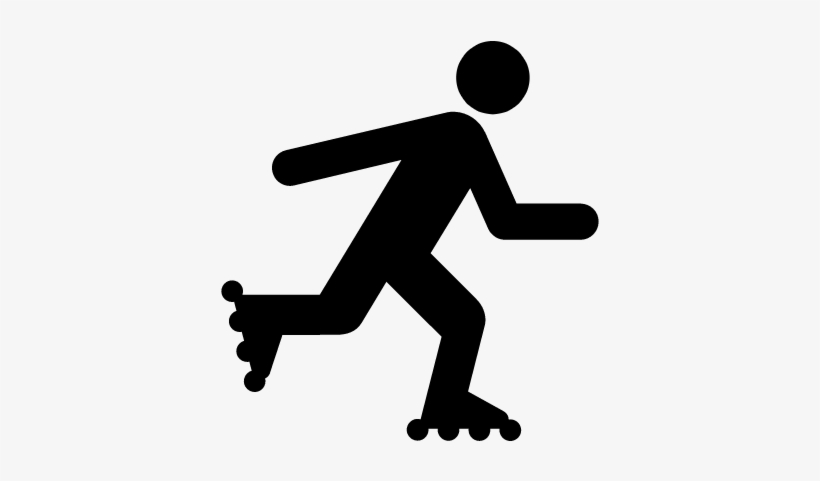 Skater Silhouette Vector - Inline Skates, transparent png download