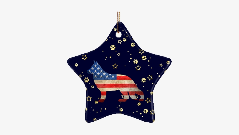 German Shepherd Usa Ceramic Star Ornament - Ceramic, transparent png download