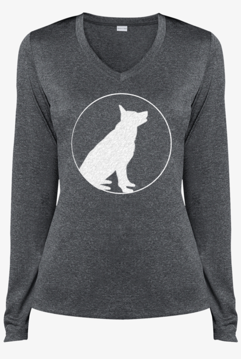 German Shepherd Si Sport Tek Ladies' Ls Heather Dri - Soft Dachshund Warm Dachshund Little Ball Of Fur Happy, transparent png download