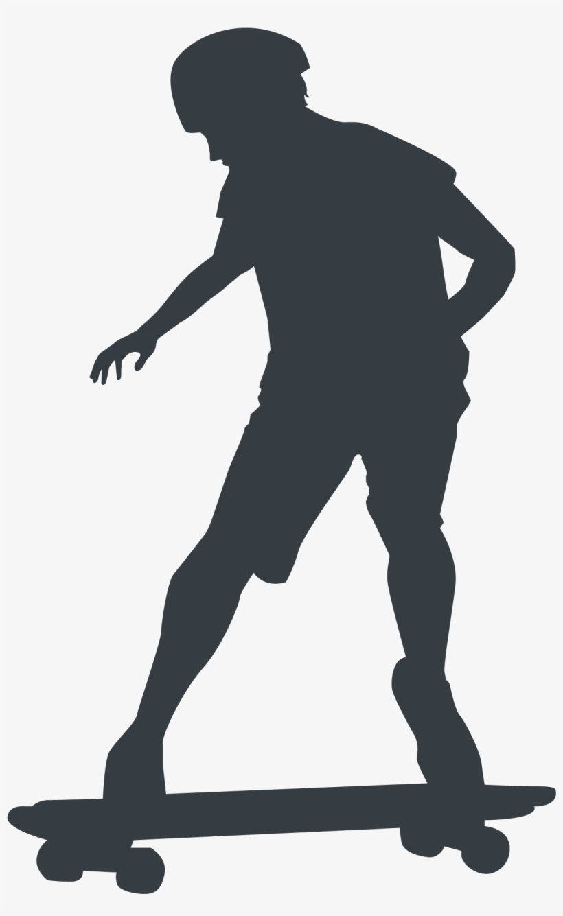 Athlete Silhouette - Longboarding, transparent png download