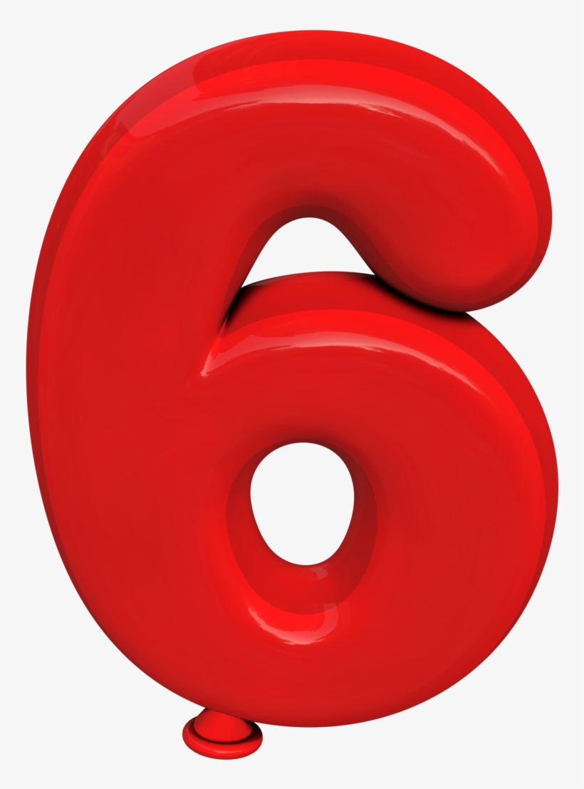 Number Six Balloon Style Mockup Letter Cinema 4d Abstract - Number, transparent png download