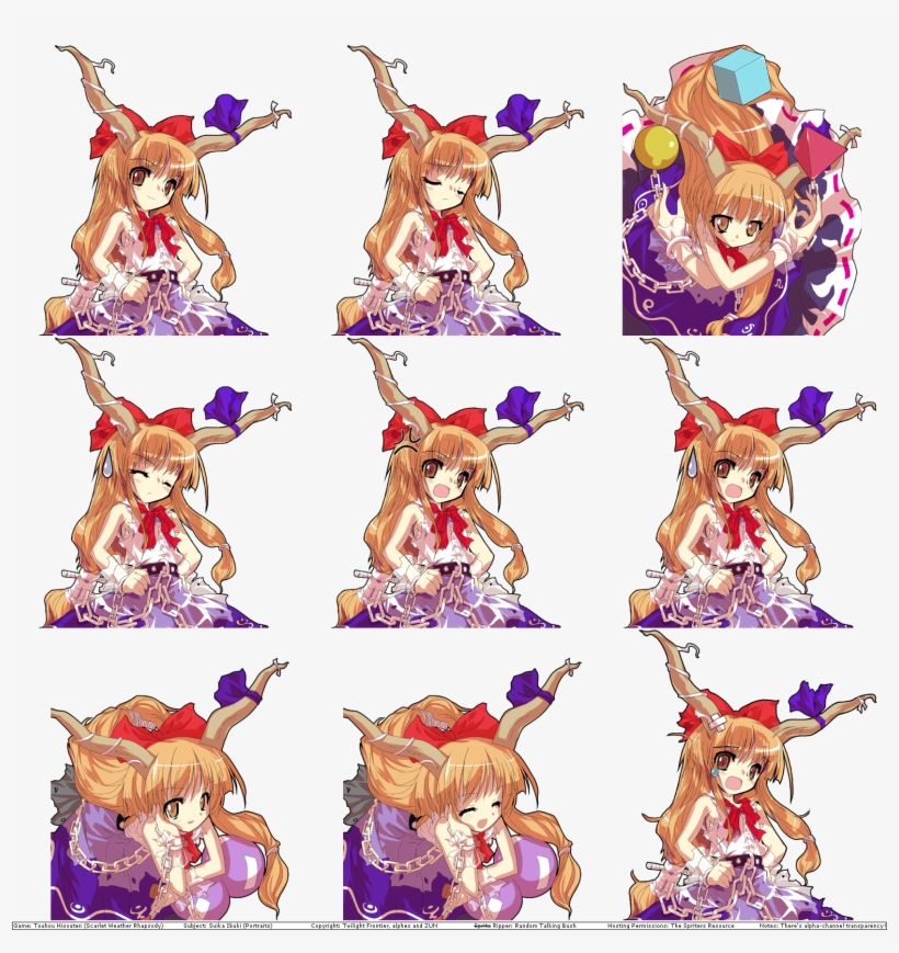 Click For Full Sized Image Suika Ibuki's Portraits - Video Game, transparent png download
