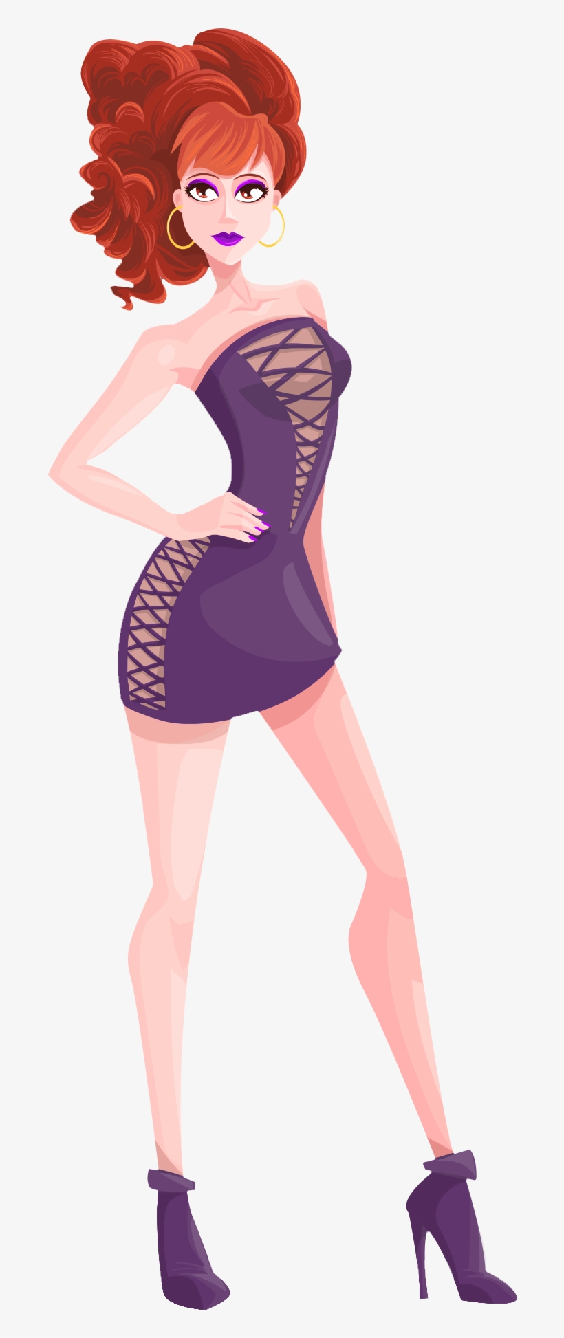 Sexy Girl Vector Png Transparent Image - Cocktail Dress, transparent png download