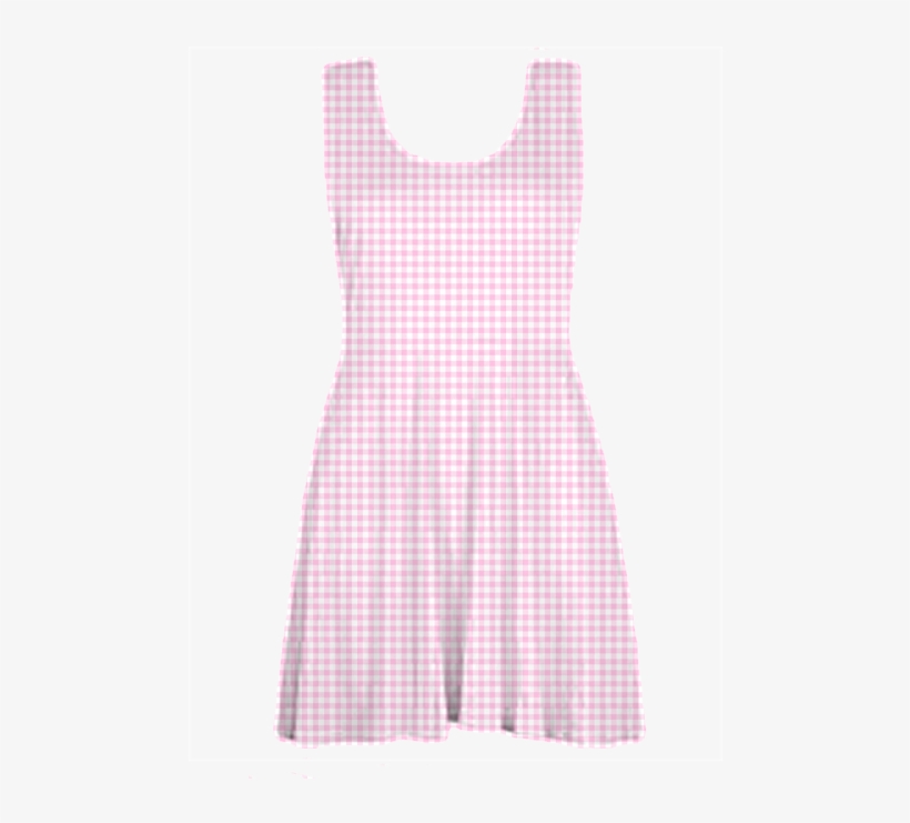Pink Gingham Skater Dress - Dress, transparent png download
