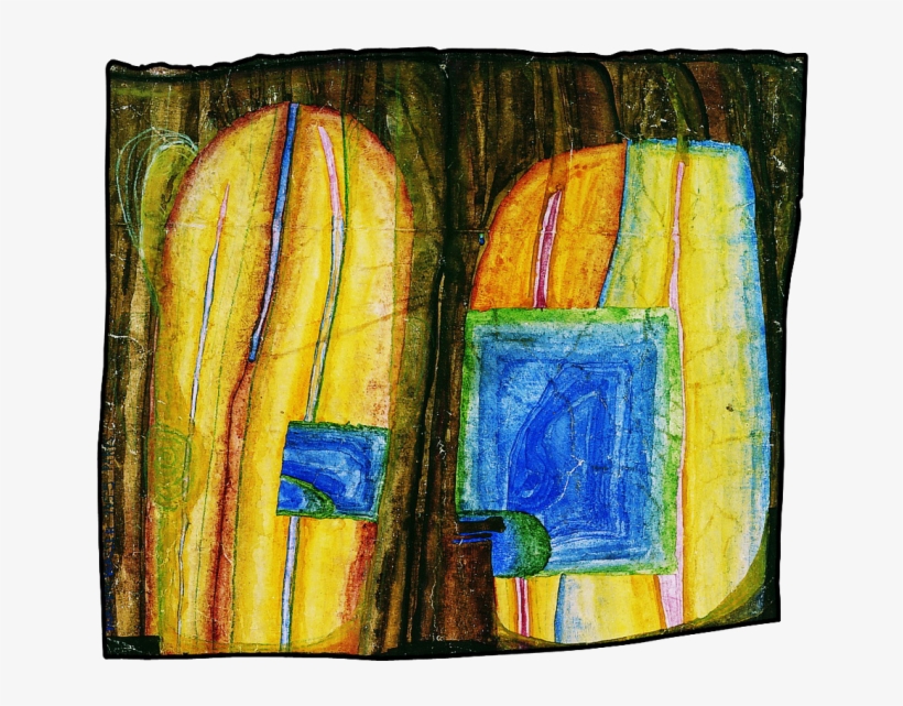 Watercolour On Wrapping Paper With Irregular Border, - Modern Art, transparent png download