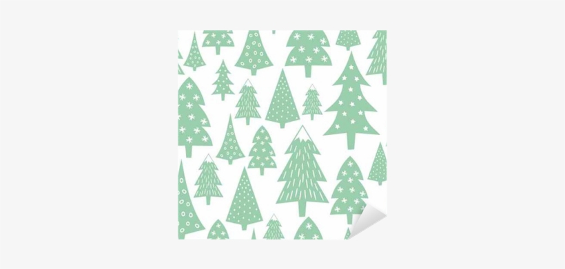 Varied Xmas Trees And Snowflakes - Christmas Pine Trees Black And White Illustrations, transparent png download
