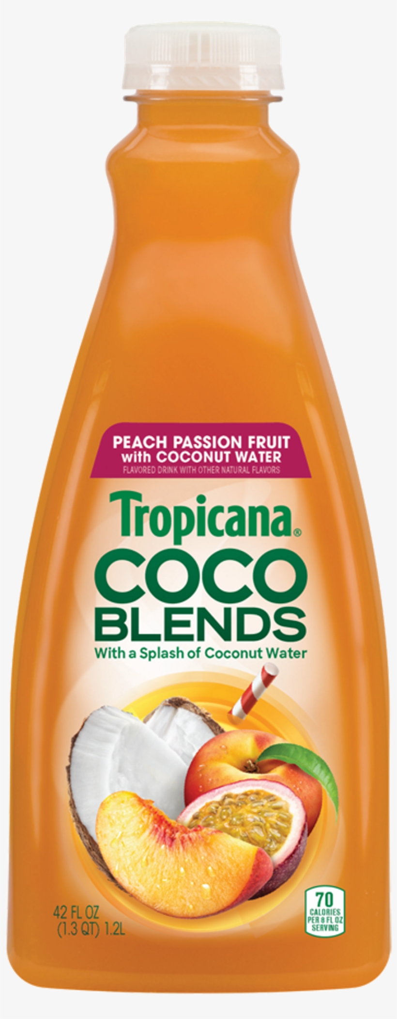 Tropicana Launches Coconut Water-based Juice Drink - Tropicana Peach Passion Fruit With Coconut Water Coco, transparent png download
