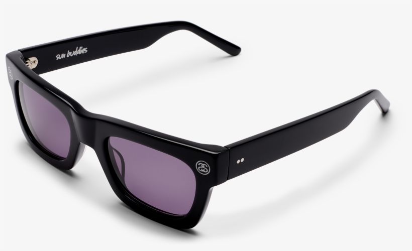 Embossed White Stüssy Links Logos On The Front Of The - Sunglasses, transparent png download