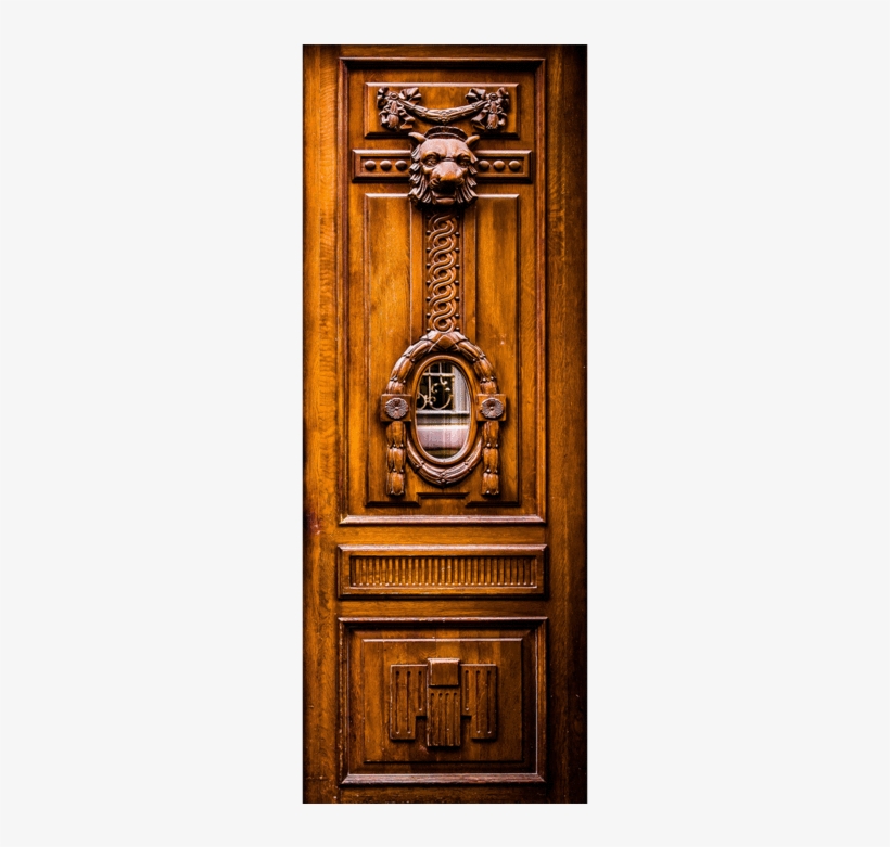 Vintage Wooden Carved Door Mural - Door, transparent png download