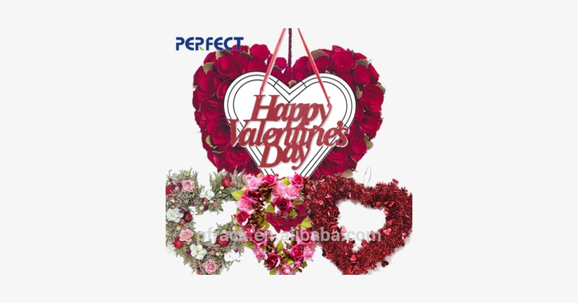 Valentine's Day Handmade Heart Wire Garland Wreath - Cafepress Valentine Tile Coaster, transparent png download