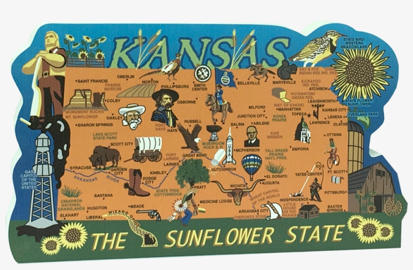 Cat's Meow Village United States Map, Kansas Sunflower, transparent png download