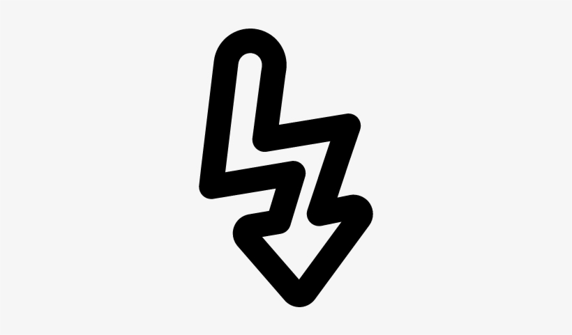 Flash Bolt Outline Interface Symbol Vector - Icon, transparent png download