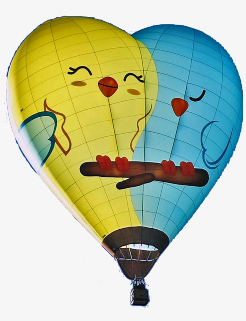 Loverbirds - Animated Hot Air Balloon Png, transparent png download