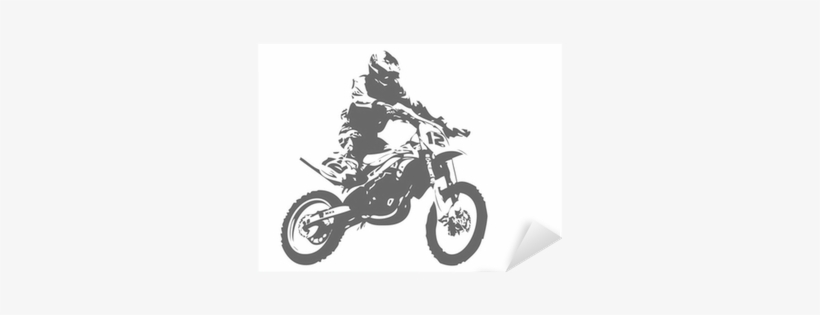 Motocross Silhouette Png Download - Wallmonkeys Motorcross Silhouette Peel And Stick Wall, transparent png download