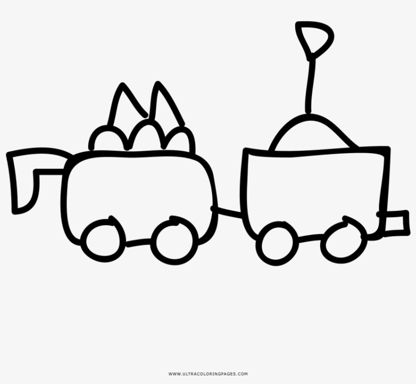 Toy Train Coloring Page - Line Art, transparent png download