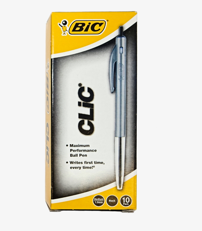Bic Clic 2000 Ball Pen , Box - Bic Velocity Retractable Gel Pen, Medium Point, Black,, transparent png download