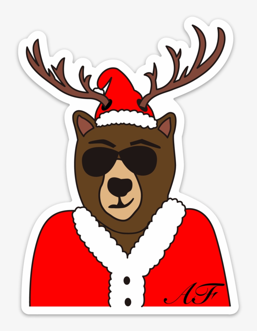 Image Of Santa Bear Sticker, transparent png download
