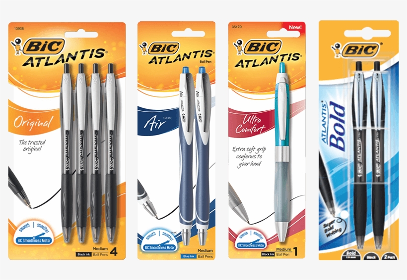 Bic Bright Futures - Bic Atlantis Ballpoint Pens, Black, Medium, 1.0 Mm, transparent png download