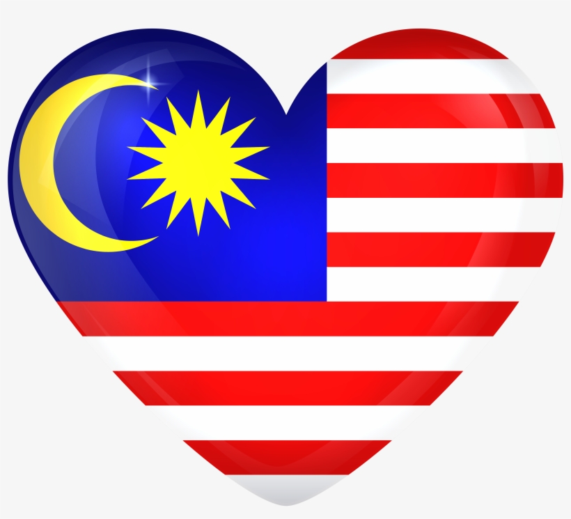 Malaysia Large Heart Flag - Flag Of Malaysia, transparent png download
