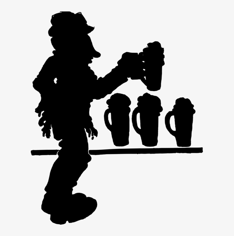 Beer Silhouette Drink Shadow Cartoon - Beer, transparent png download
