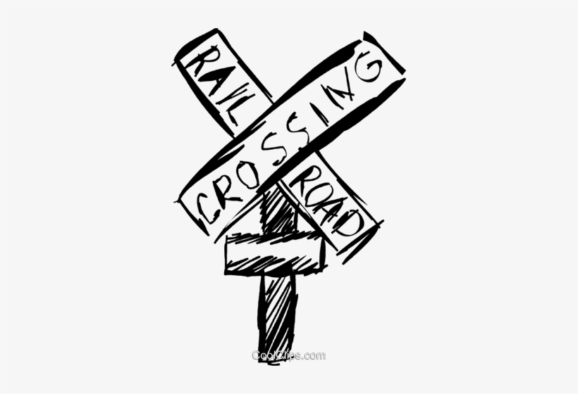 Railway Crossing Sign Royalty Free Vector Clip Art - Illustration, transparent png download