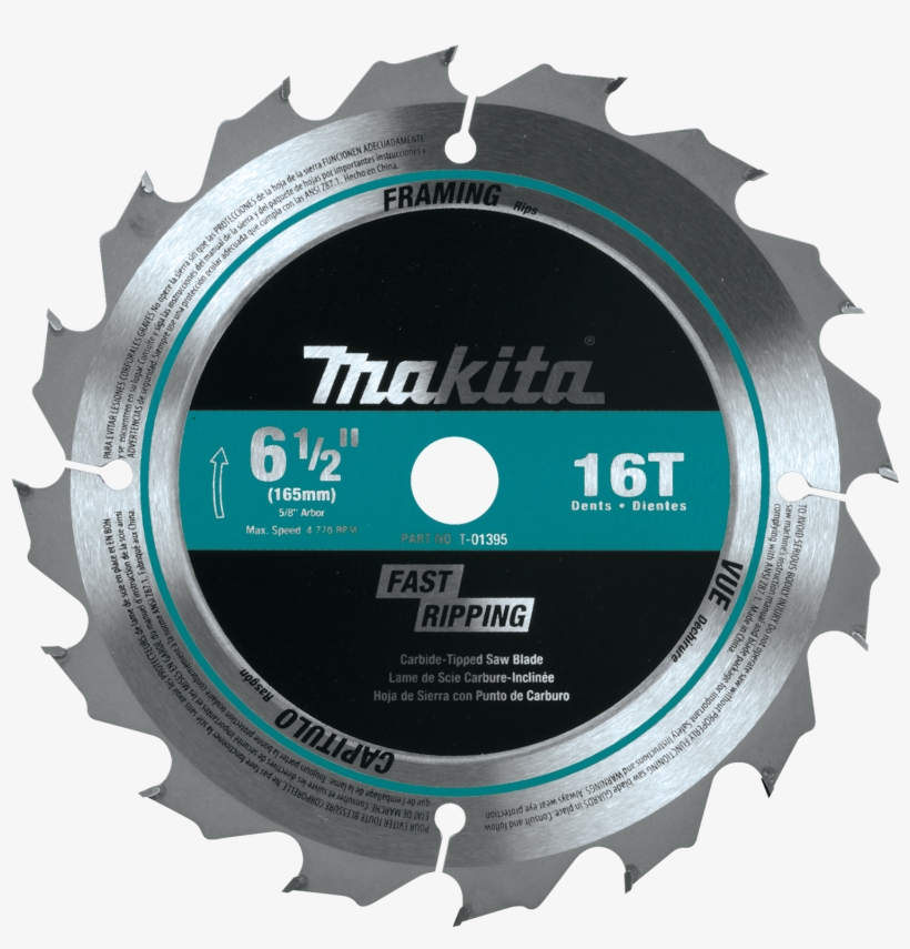Circular Saw Blade - T-01395 6-1/2" 16t Circular Saw Blade, transparent png download