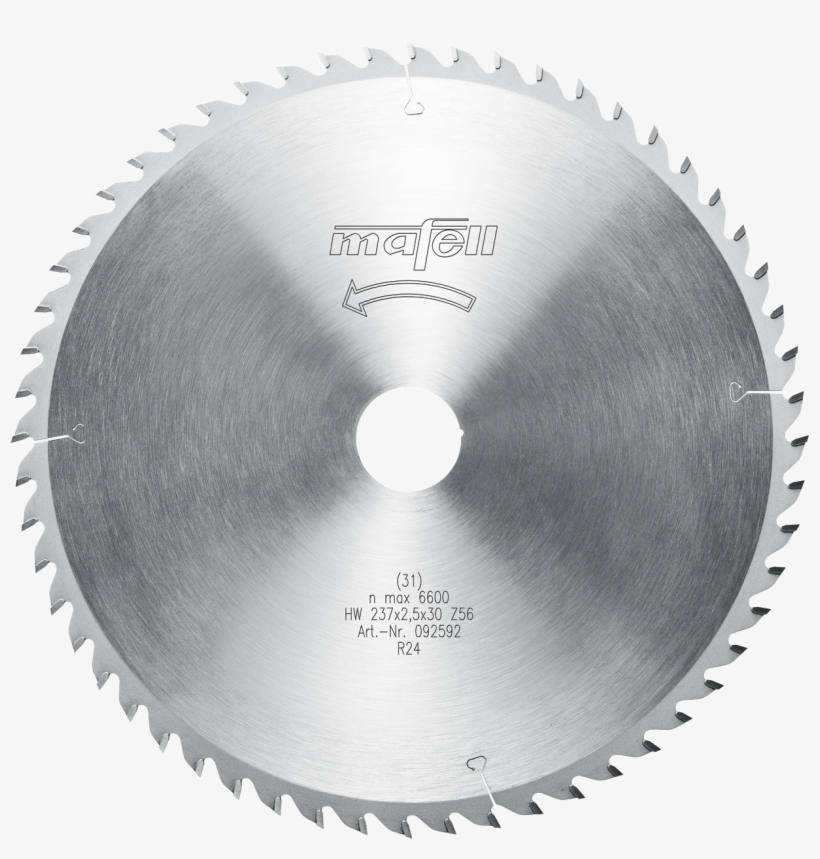 Tct Saw Blade - Mafell Sägeblatt 237x 1,8/2,5x 30 Mm, Z 56, Wz 092592, transparent png download