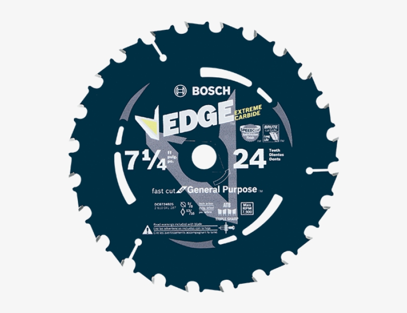 Saw Blades For Framing - Bosch - 7-1/4 In. 60 Tooth Construction™ Portable Saw, transparent png download