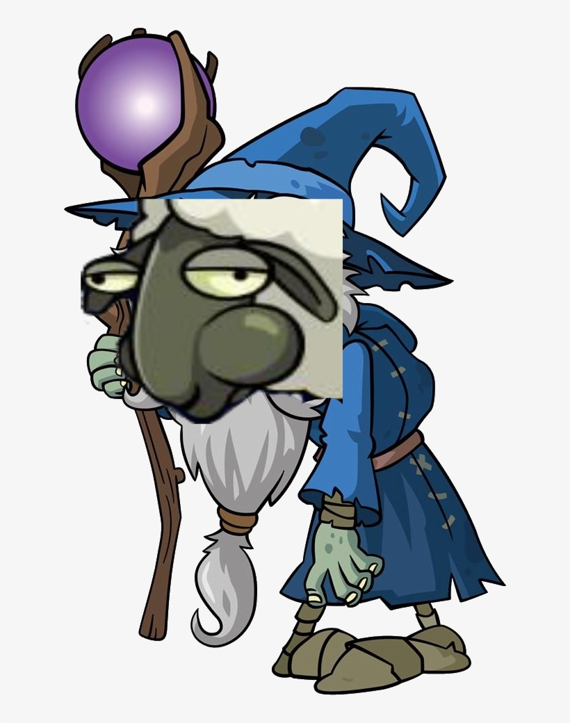 Wizard Zombie With Poorly Edited Sheep Head Plants - Plants Vs Zombies Zombie, transparent png download
