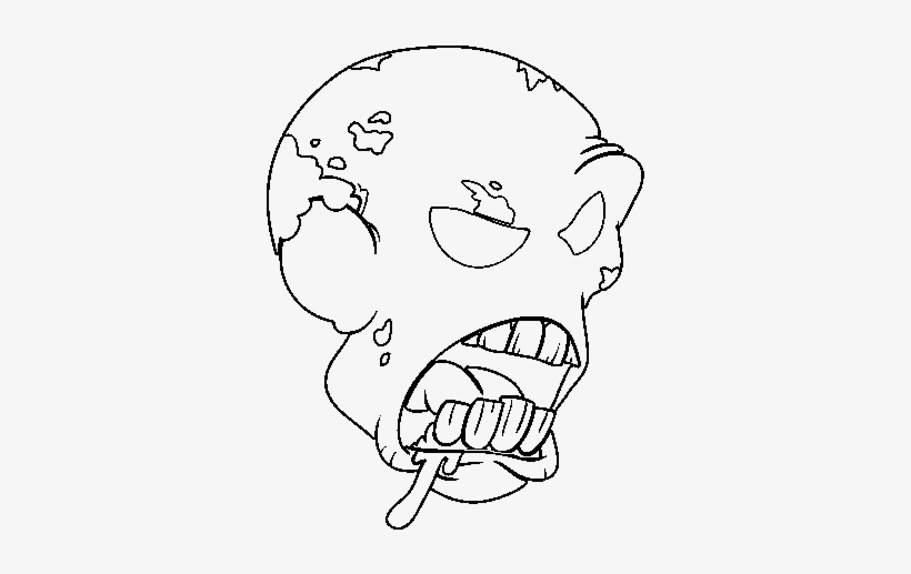 Desenho De Cabeça De Zombie Para Colorir Colorir Com, transparent png download